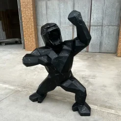 Polygon Gorilla 135cm Black Resin Indoor Sculpture