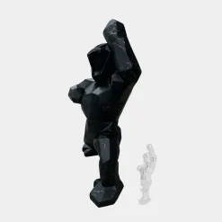 Polygon Gorilla 165cm Black Resin Indoor Sculpture