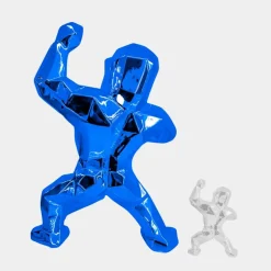 Polygon Gorilla 135cm Blue Resin Indoor Sculpture
