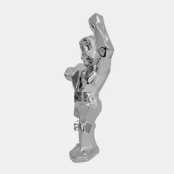 Polygon Gorilla 50cm Chrome Resin Indoor Sculpture