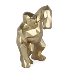 Polygon Gorilla 30cm Gold Resin Indoor Sculpture