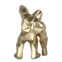 Polygon Gorilla 30cm Gold Resin Indoor Sculpture