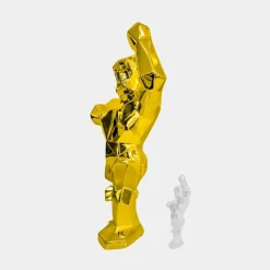 Polygon Gorilla 135cm Gold Resin Indoor Sculpture
