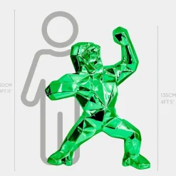 Polygon Gorilla 135cm Green Resin Indoor Sculpture