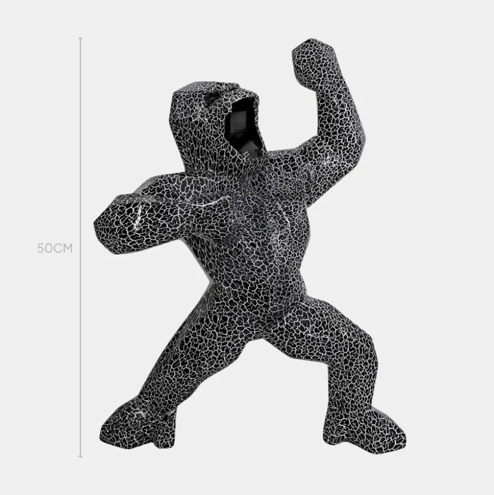 Polygon Gorilla 50cm Lava Resin Indoor Sculpture