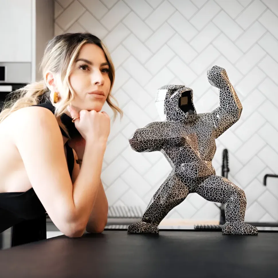 Polygon Gorilla 50cm Lava Resin Indoor Sculpture