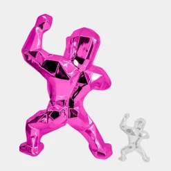 Polygon Gorilla 135cm Pink Resin Indoor Sculpture