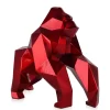 Polygon Gorilla 44cm Red Resin Indoor Sculpture