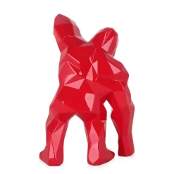Polygon Gorilla 30cm Red Resin Indoor Sculpture