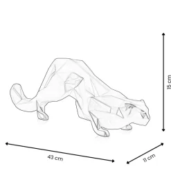 Polygon Leopard 15cm Anthracite Resin Indoor Sculpture