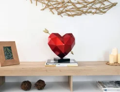 Polygon Love 36cm Red Resin Indoor Sculpture