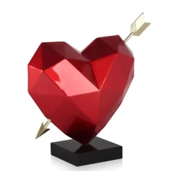 Polygon Love 36cm Red Resin Indoor Sculpture