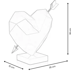 Polygon Love 36cm Red Resin Indoor Sculpture