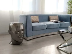 Polygon Male Head 55cm Anthracite Side Table Sculpture