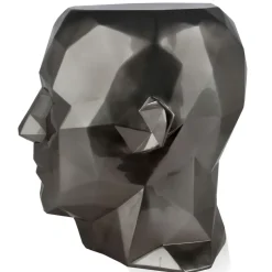Polygon Male Head 55cm Anthracite Side Table Sculpture