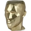 Polygon Male Head 55cm Gold Side Table Sculpture