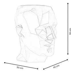 Polygon Male Head 55cm Gold Side Table Sculpture