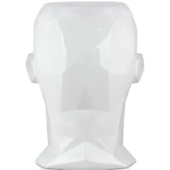 Polygon Male Head 55cm White Side Table Sculpture