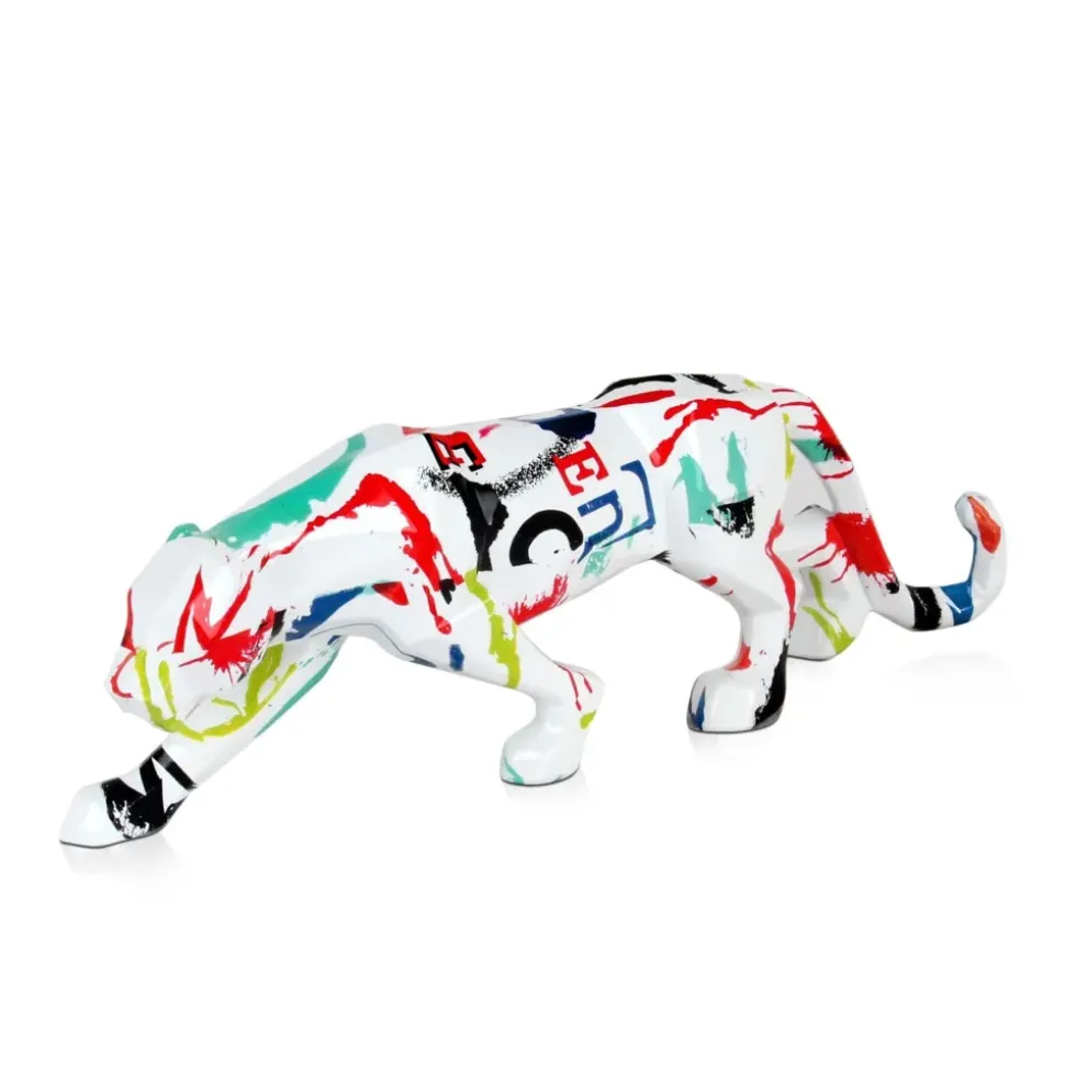 Polygon Panther 14cm Abstract Resin Indoor Sculpture