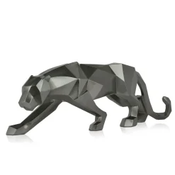 Polygon Panther 31cm Anthracite Resin Indoor Sculpture