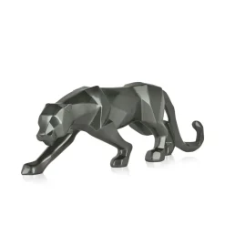 Polygon Panther 14cm Anthracite Resin Indoor Sculpture