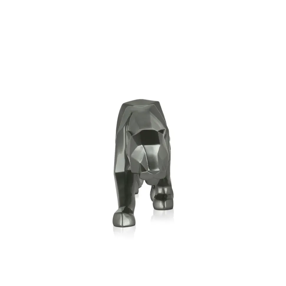 Polygon Panther 14cm Anthracite Resin Indoor Sculpture