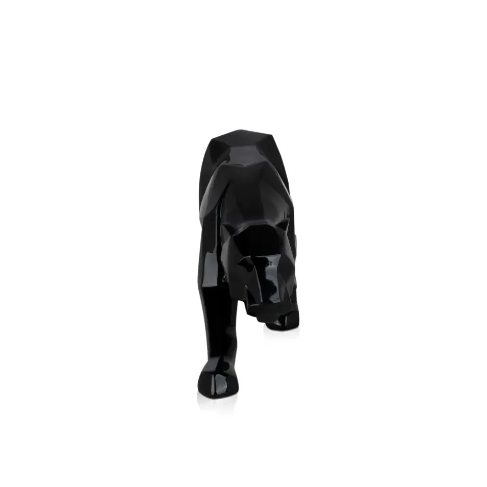 Polygon Panther 14cm Black Resin Indoor Sculpture