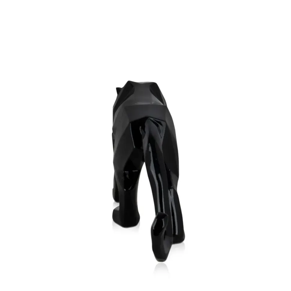 Polygon Panther 14cm Black Resin Indoor Sculpture