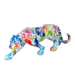 Polygon Panther 14cm Inca Art Resin Indoor Sculpture
