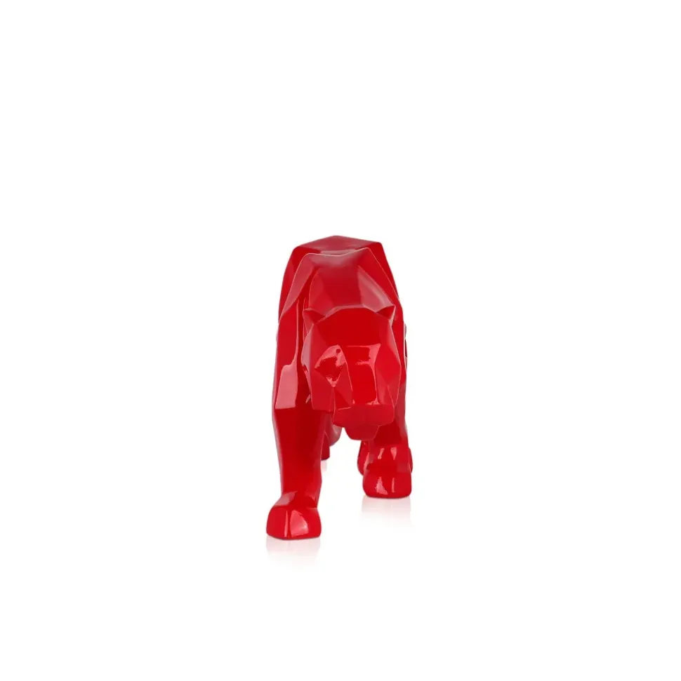 Polygon Panther 14cm Red Resin Indoor Sculpture