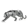 Polygon Panther 31cm Silver Resin Indoor Sculpture