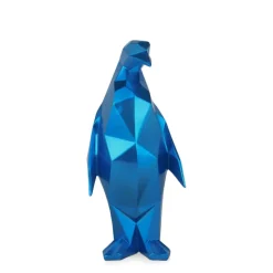 Polygon Penguin 35cm Blue Resin Indoor Sculpture