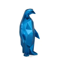 Polygon Penguin 35cm Blue Resin Indoor Sculpture
