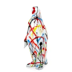 Polygon Penguin 50cm Multicoloured Resin Indoor Sculpture