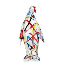 Polygon Penguin 50cm Multicoloured Resin Indoor Sculpture