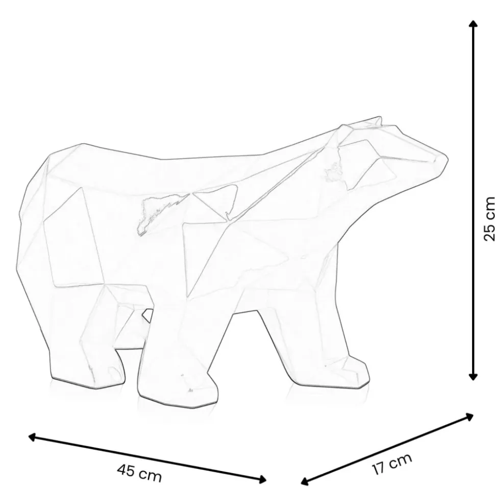 Polygon Polar Bear 25cm Red Resin Indoor Sculpture