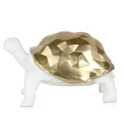 Polygon Turtle 21cm Gold Resin Indoor Sculpture