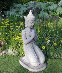 Praying Thai Buddha Stone Garden Statue