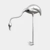 Pure Flamingo 124cm Silver Metal Garden Sculpture