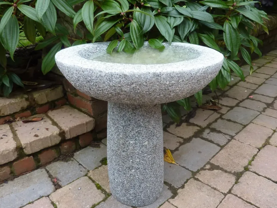 Pure Natural Granite Grey Stone Garden Birdbath