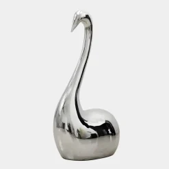 Pure Swan 108cm Silver Metal Indoor Sculpture