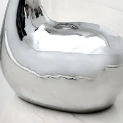 Pure Swan 108cm Silver Metal Indoor Sculpture