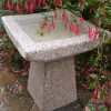 Quadrate Natural Granite Stone Garden Birdbath