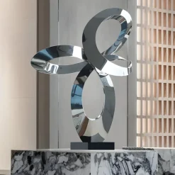Quantum Core 105cm Silver Metal Indoor Sculpture
