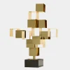 Quantum Cubes 88cm Gold Metal Indoor Sculpture