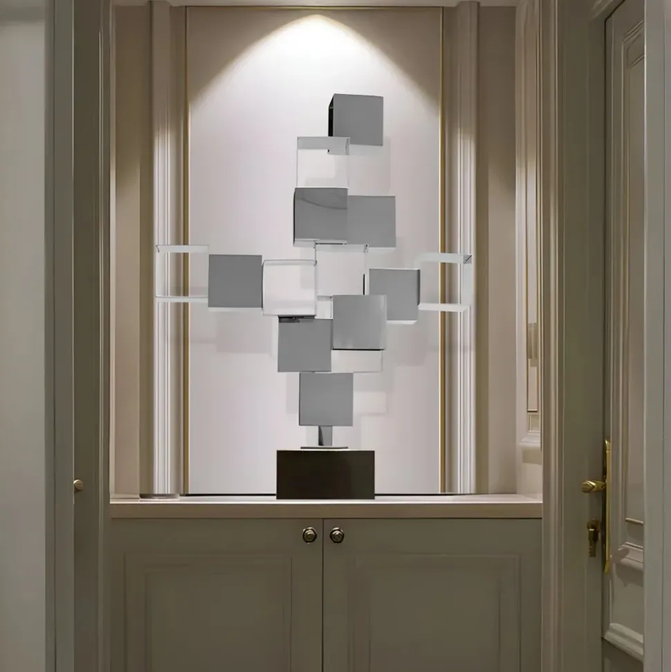 Quantum Cubes 88cm Silver Metal Indoor Sculpture