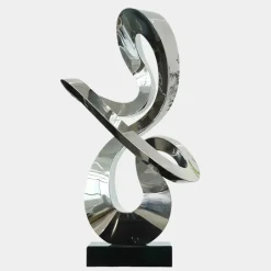 Quantum Drift 87cm Silver Metal Indoor Sculpture v3