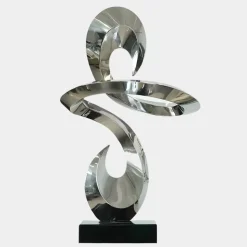 Quantum Drift 87cm Silver Metal Indoor Sculpture v2
