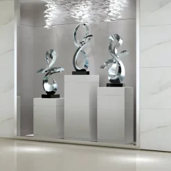 Quantum Drift 87cm Silver Metal Indoor Sculpture v2
