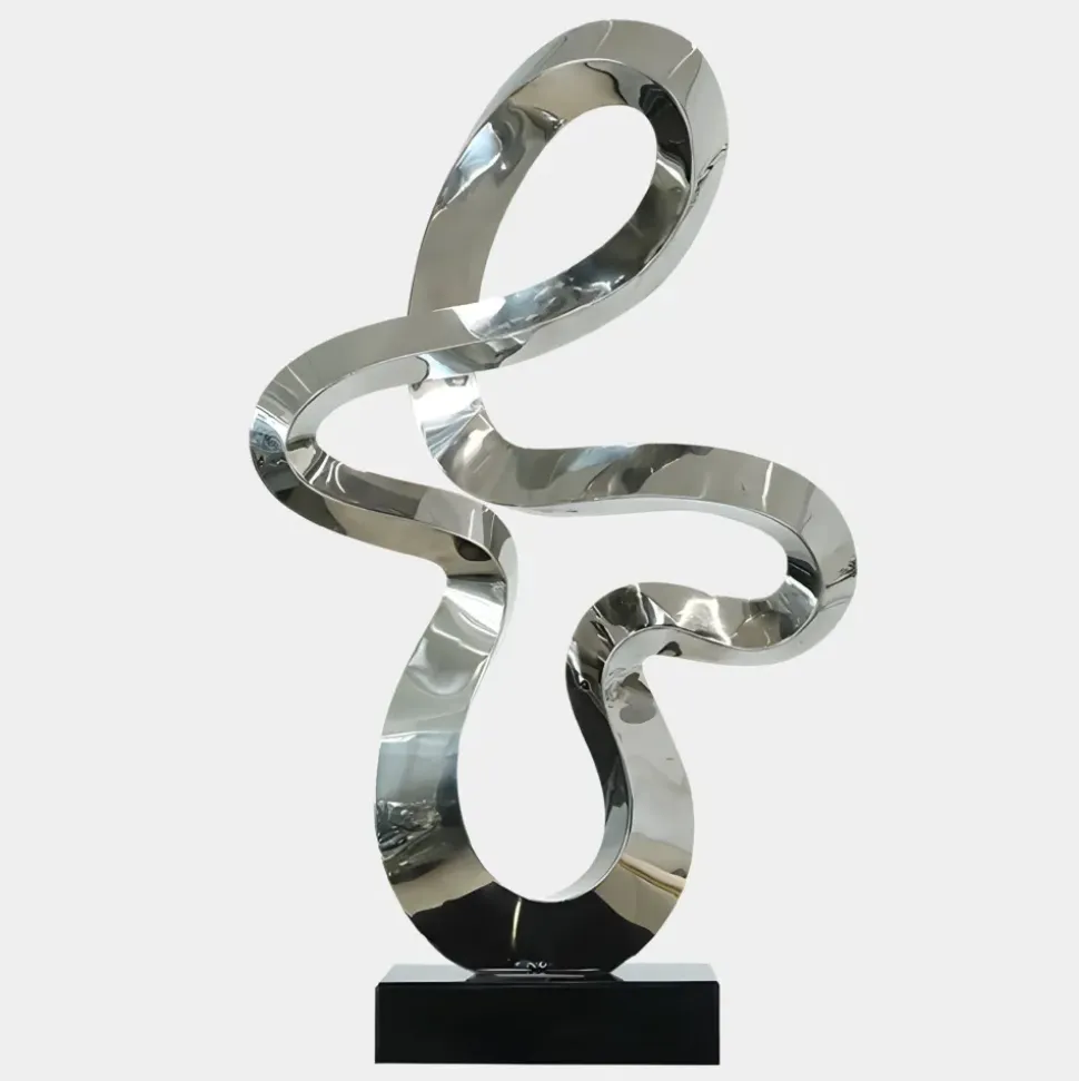 Quantum Drift 87cm Silver Metal Indoor Sculpture v1